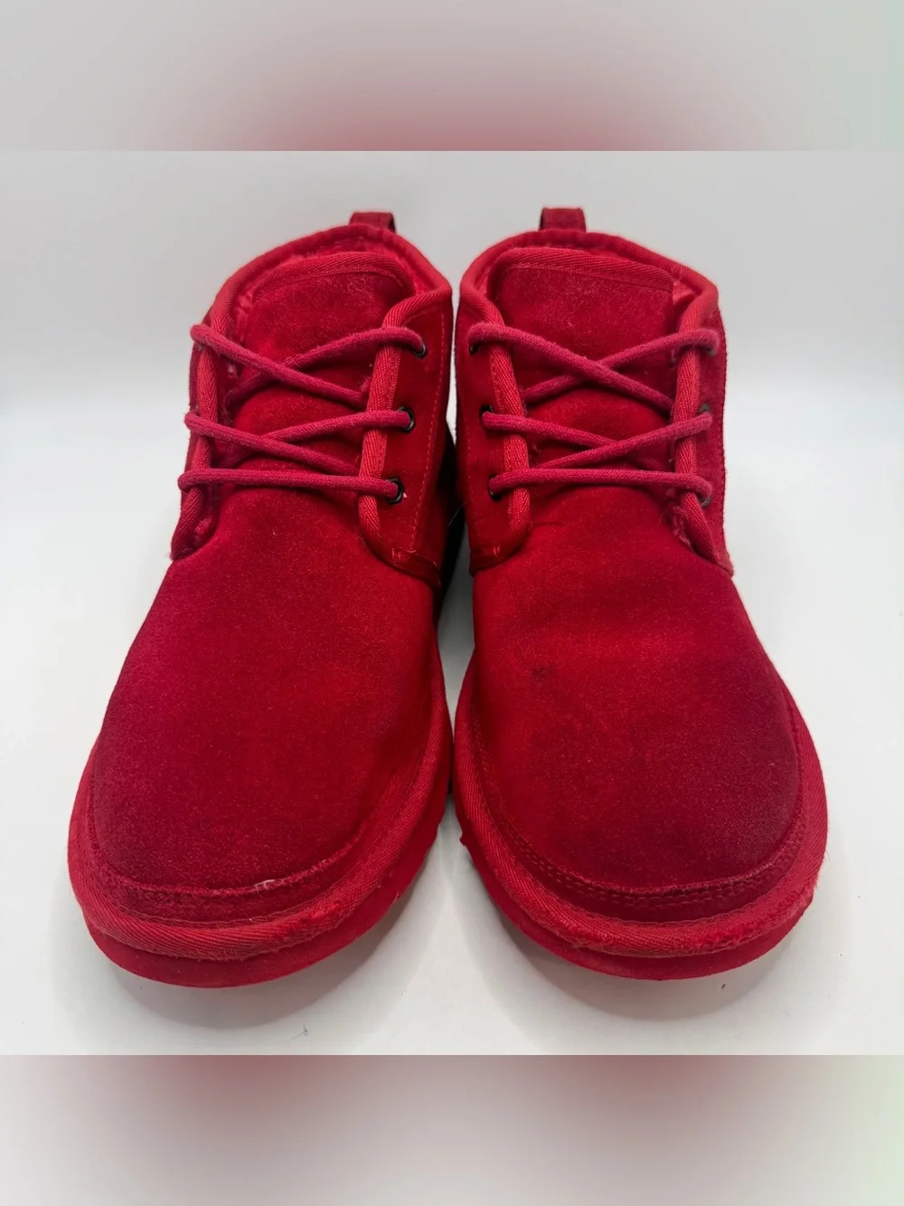 UGG Neumel Red Suede Chukka Boots Men’s Size 12 Shearling Lined